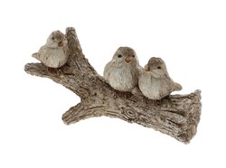 3 vogels op hout l19b8h9cm bruin