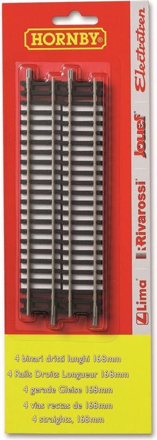 4 RECHTE RAILS 168MMextra rails voor Coca-Cola trein en Santa's Express.