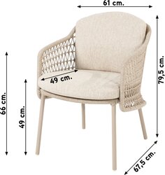 4 Seasons outdoor puccini dining tuinstoel latte met 2 kussens - afbeelding 4