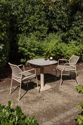 4SO Manolo eettafel latte met geprint keramiek tafelblad 75 x 75 cm. (H 75) - afbeelding 2