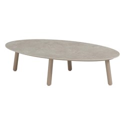 4SO Salute ovale salontafel latte met keramisch tafelblad 120 x 65 cm (H 30)
