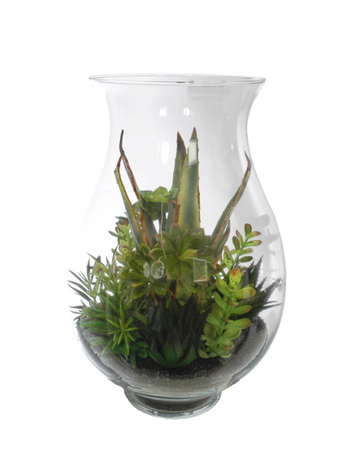 Agave Arrangement In Vase Huricane