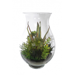 Agave Arrangement In Vase Huricane