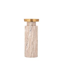 PTMD Alani Beige marble ribbed candle holder M - afbeelding 1