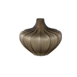 PTMD Aleiya Green handcut solid glass vase smooth low