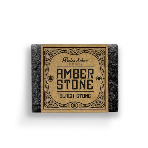 Amber blokje black stone