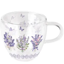 Ambiente Double-walled glass 0.2 L Lovely lavender white