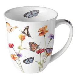Ambiente Mug 0.4 L Butterfly garden white