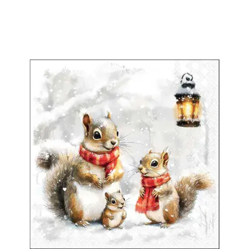 Ambiente Napkin 25 Squirrel family FSC Mix