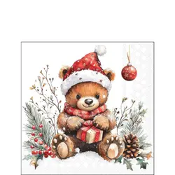 Ambiente Napkin 25 Teddy's gift white FSC Mix