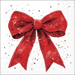 Ambiente Napkin 33 Fancy bow red/white FSC Mix