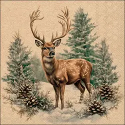 Ambiente Napkin 33 Recycled Winter stag nature FSC Mix