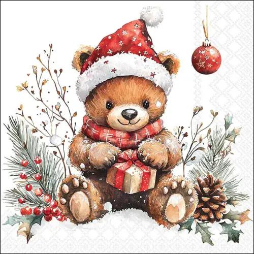 Ambiente Napkin 33 Teddy's gift white FSC Mix