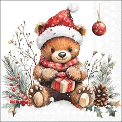 Ambiente Napkin 33 Teddy's gift white FSC Mix