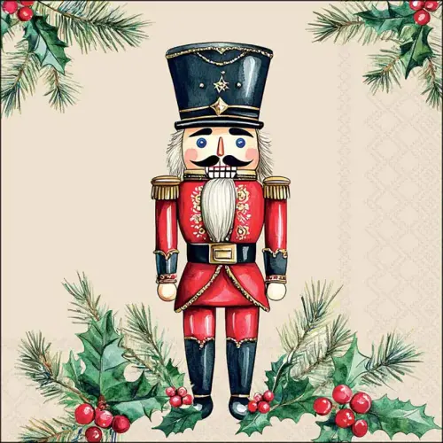 Ambiente Napkin 33 Wooden nutcracker cream FSC Mix