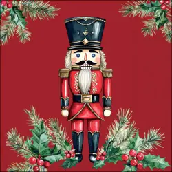 Ambiente Napkin 33 Wooden nutcracker red FSC Mix
