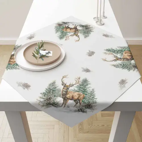 Ambiente Tablecloth 90x90 cm Winter stag white