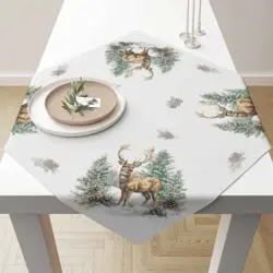 Ambiente Tablecloth 90x90 cm Winter stag white