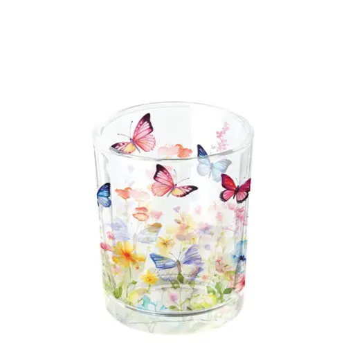 Ambiente Tea light holder Butterflies in field white