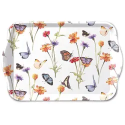 Ambiente Tray melamine 13x21 cm Butterfly garden white