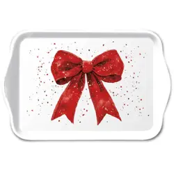 Ambiente Tray melamine 13x21 cm Fancy bow red/white