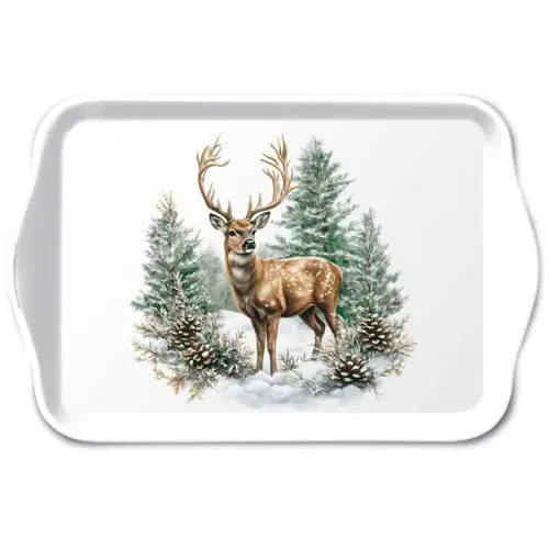 Ambiente Tray melamine 13x21 cm Winter stag white