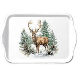 Ambiente Tray melamine 13x21 cm Winter stag white