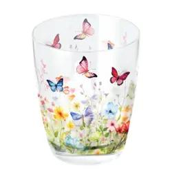 Ambiente Water glass 0.25 L Butterflies in field white