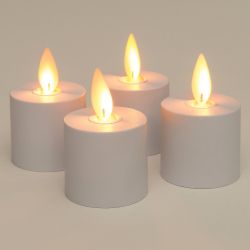 Anna's Collection Uitbreidingsset oplaadbare theelichten 3.8x6cm Wit met bewegende vlam  werkt op ac - afbeelding 2