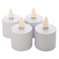 Anna's Collection Uitbreidingsset oplaadbare theelichten 3.8x6cm Wit met bewegende vlam  werkt op ac - afbeelding 1