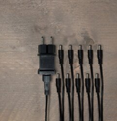Anna's Collection ADAPTER MET 10 DC STEKKERS VOOR WATERLANTAARN / B.O. PROJECTOR 4,5V / 4 METER AANS