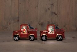 Anna's Collection Auto Met Glitterwater 3Xaaa Batterij 13X16Cm 2 Assorti In Display Warm Wit