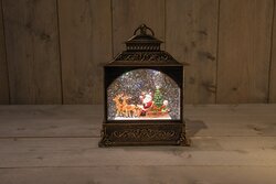 Anna's Collection lantaarn kerstman in glitterwater