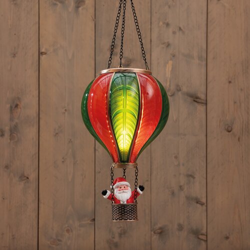 Anna's Collection B.O. LUCHTBALLON MET KERSTMAN 24LED MET VLAMEFFECT 20X35CM ROOD/GROEN 2XAA IP44 BA