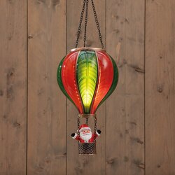 Anna's Collection B.O. LUCHTBALLON MET KERSTMAN 24LED MET VLAMEFFECT 20X35CM ROOD/GROEN 2XAA IP44 BA