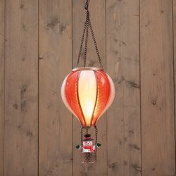 Anna's Collection B.O. LUCHTBALLON MET SNEEUWMAN 24LED MET VLAMEFFECT 20X35CM WIT/ROOD/ 2XAA IP44 BA