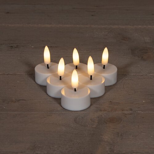 Anna's Collection B.O.T. 6ST 3D VLAM LED THEELICHT WARM WIT VLAMEFFECT MET TIMER