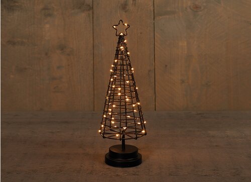 Anna's Collection B.O.T. BOOM 36CM 3D ZWART/KOPERDRAAD 60LED CLASSIC 3XAA 6/18U TIMER