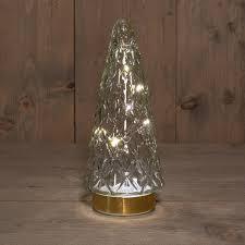 Anna's Collection B.O.T. Glazen Boom Helder Met Gouden Voet 10,5X24,5Cm 3Xaaa On/Off/6U Timer