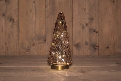 Anna's Collection B.O.T. Glazen Boom Roze Met Gouden Voet 13X28,5Cm 3Xaa Met Timer