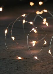 Anna's Collection B.O.T.  Led Zilverdraad 40L/2M Warm Wit - 6/18H Timer - 10Cm Aanloopsnoer 2Xaa/Ip2