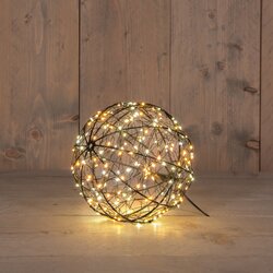 Anna's Collection Bal Metaal 200Led Flash Ip44 Trafo Met Timer En Dimmer D18Cm Warm Wit/Classic Warm