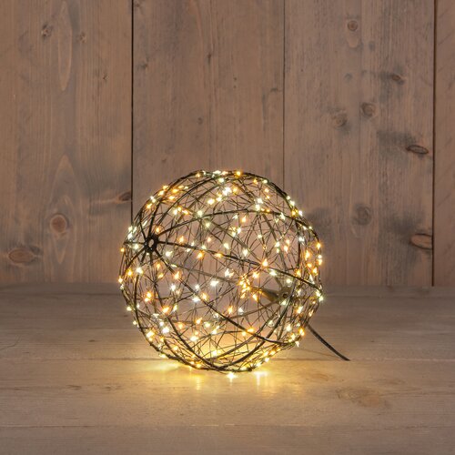 Anna's Collection BAL METAAL 200LED FLASH IP44 TRAFO MET TIMER EN DIMMER D18CM WARM WIT/CLASSIC WARM - afbeelding 1