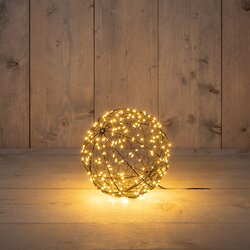 Anna's Collection BAL METAAL 200LED FLASH IP44 TRAFO MET TIMER EN DIMMER D18CM CLASSIC WARM