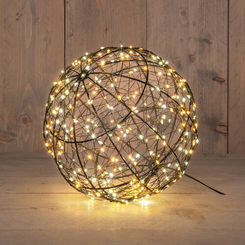Anna's Collection Bal Metaal 300Led Flash Ip44 Trafo Met Timer En Dimmer D25Cm Warm Wit/Classic Warm