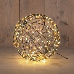 Anna's Collection Bal Metaal 300Led Flash Ip44 Trafo Met Timer En Dimmer D25Cm Warm Wit/Classic Warm