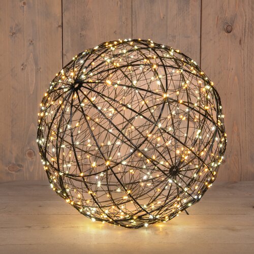 Anna's Collection Bal Metaal 500Led Flash Ip44 Trafo Met Timer En Dimmer D35Cm Warm Wit/Classic Warm