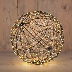 Anna's Collection Bal Metaal 500Led Flash Ip44 Trafo Met Timer En Dimmer D35Cm Warm Wit/Classic Warm