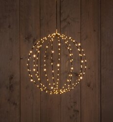 Anna's Collection BAL ZWART 40CM/ 192 LED CLASSIC WARM (24 FLASH) - 5M AANLOOPSNOER - AAN / DIMMER /