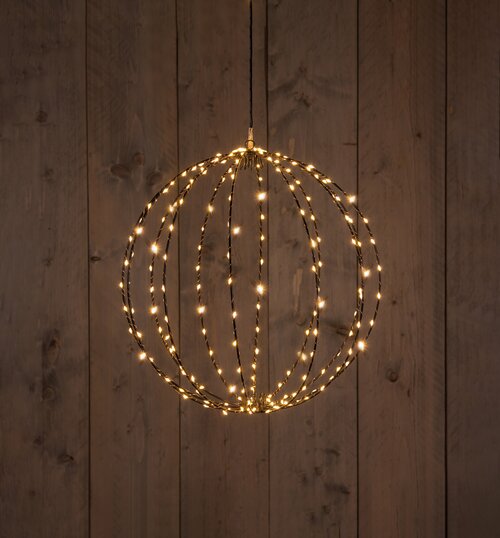 Anna's Collection Bal Zwart 50Cm/ 216 Led Classic Warm (24 Flash) - 5M Aanloopsnoer - Aan / Dimmer /